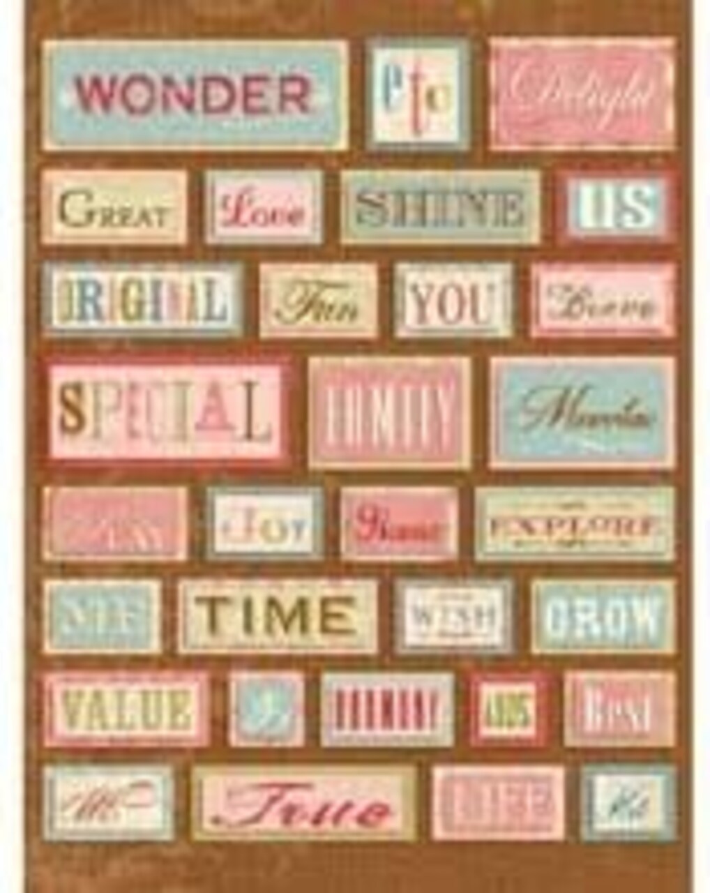 K & Company Classic K Bailey Words Grand Adhesions Dimensional Stickers